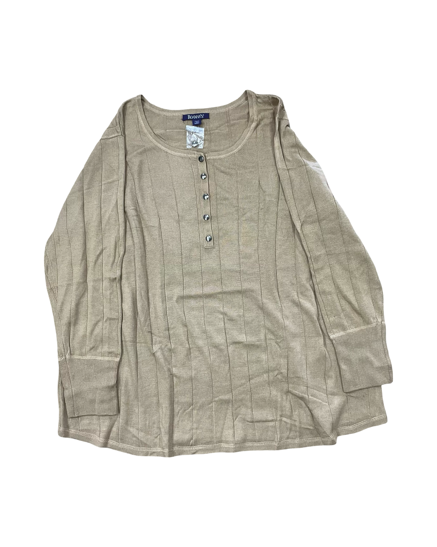 Top Ls By Romans In Tan, Size:2X