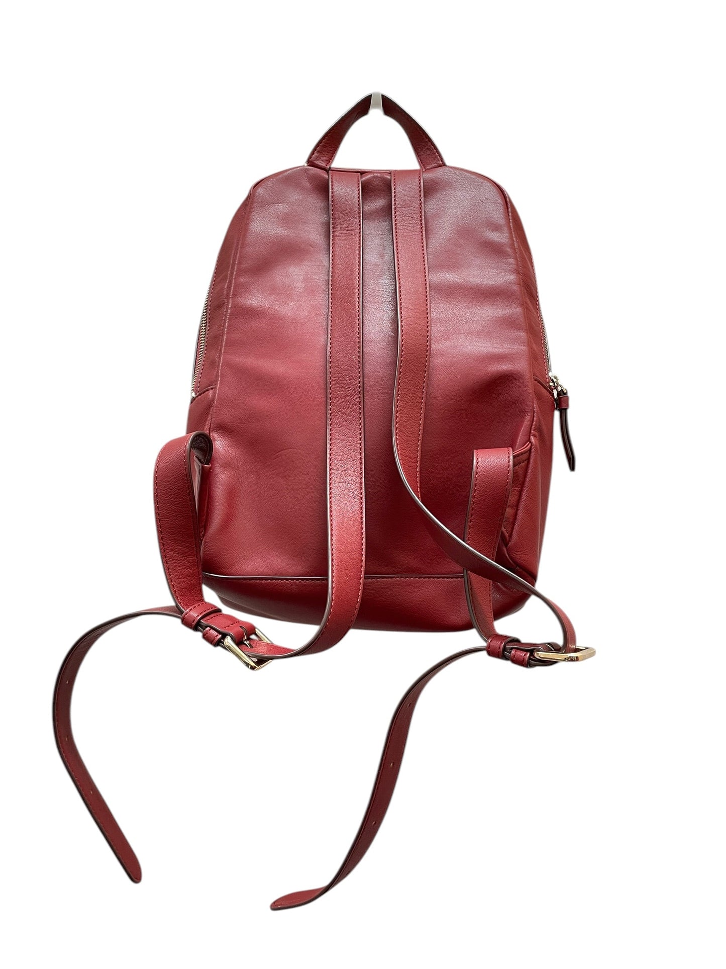 Backpack Leather By Donna Karan In Red, Size:Medium