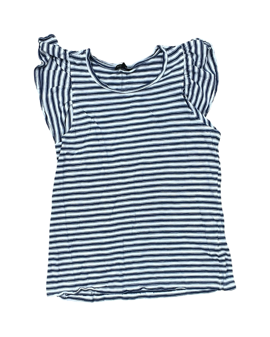 Top Sleeveless By Banana Republic In Blue & White, Size:L