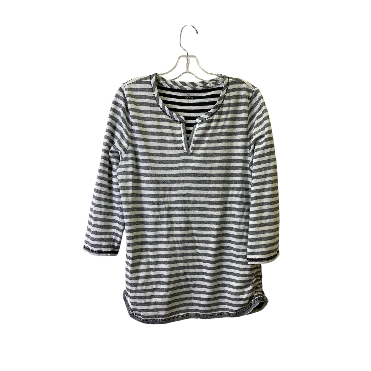 Top 3/4 Sleeve Basic By Talbots In Grey, Size:L