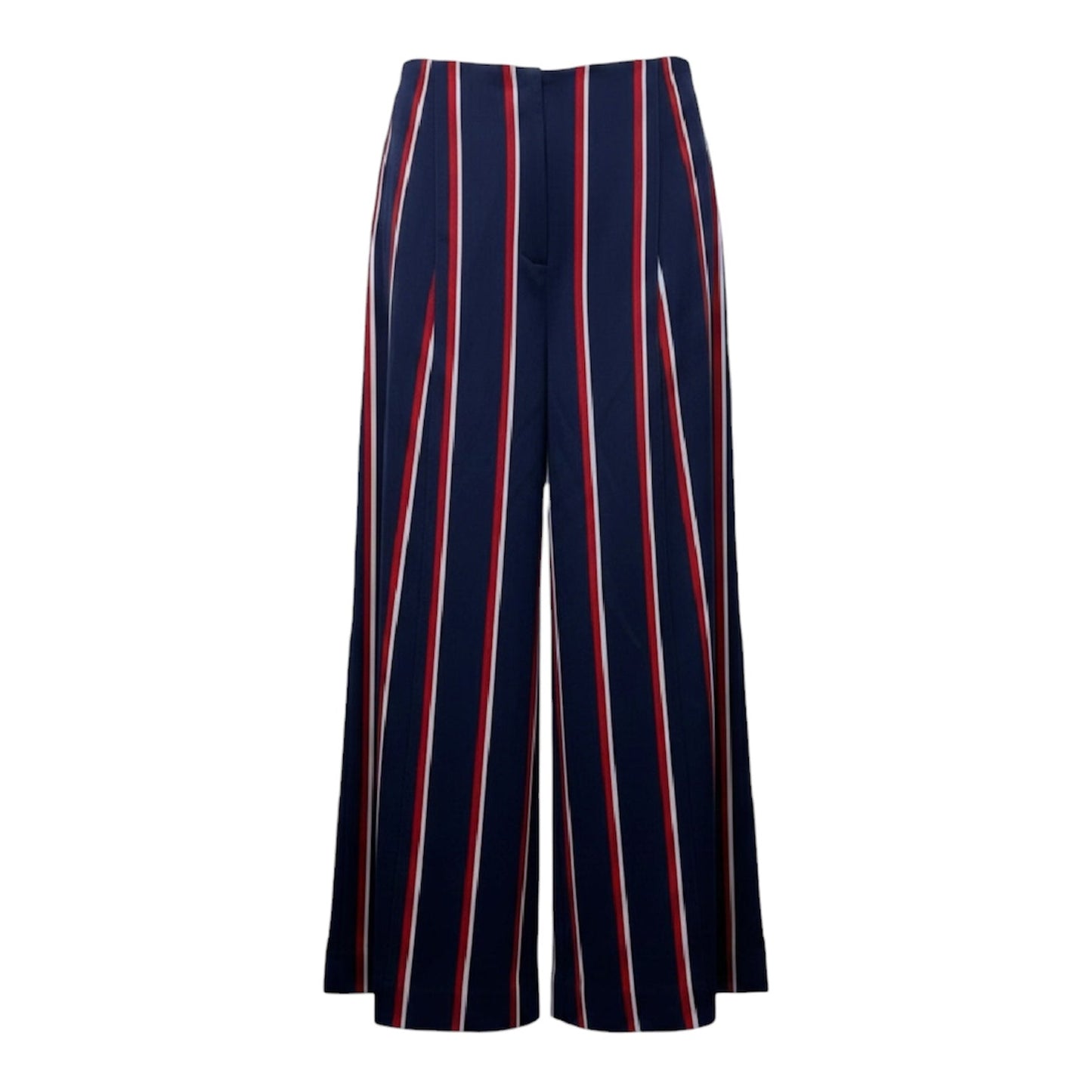 Wool Blend Cropped Wide Leg Trousers Luxury Designer By Mulberry In Striped Pattern, Size: 6