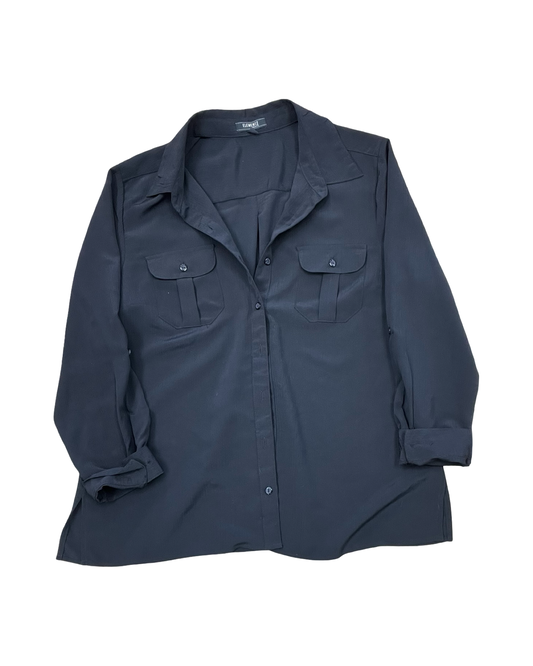 Blouse Ls By Elementz In Black, Size:Xlp