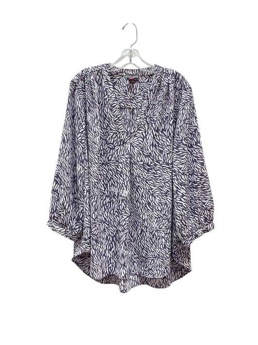 Blouse Ls By Vince Camuto In Purple & White, Size:2X