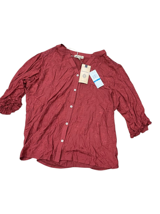 Blouse Ss By Democracy In Orange, Size:Xl