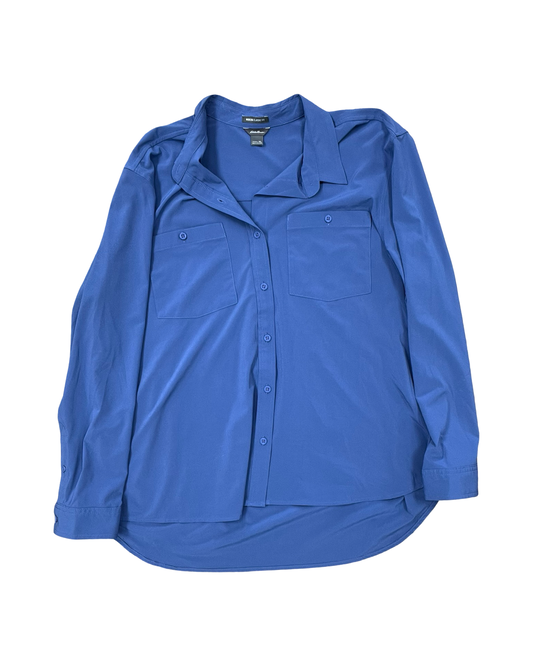 Blouse Ls By Eddie Bauer In Blue, Size:Xl