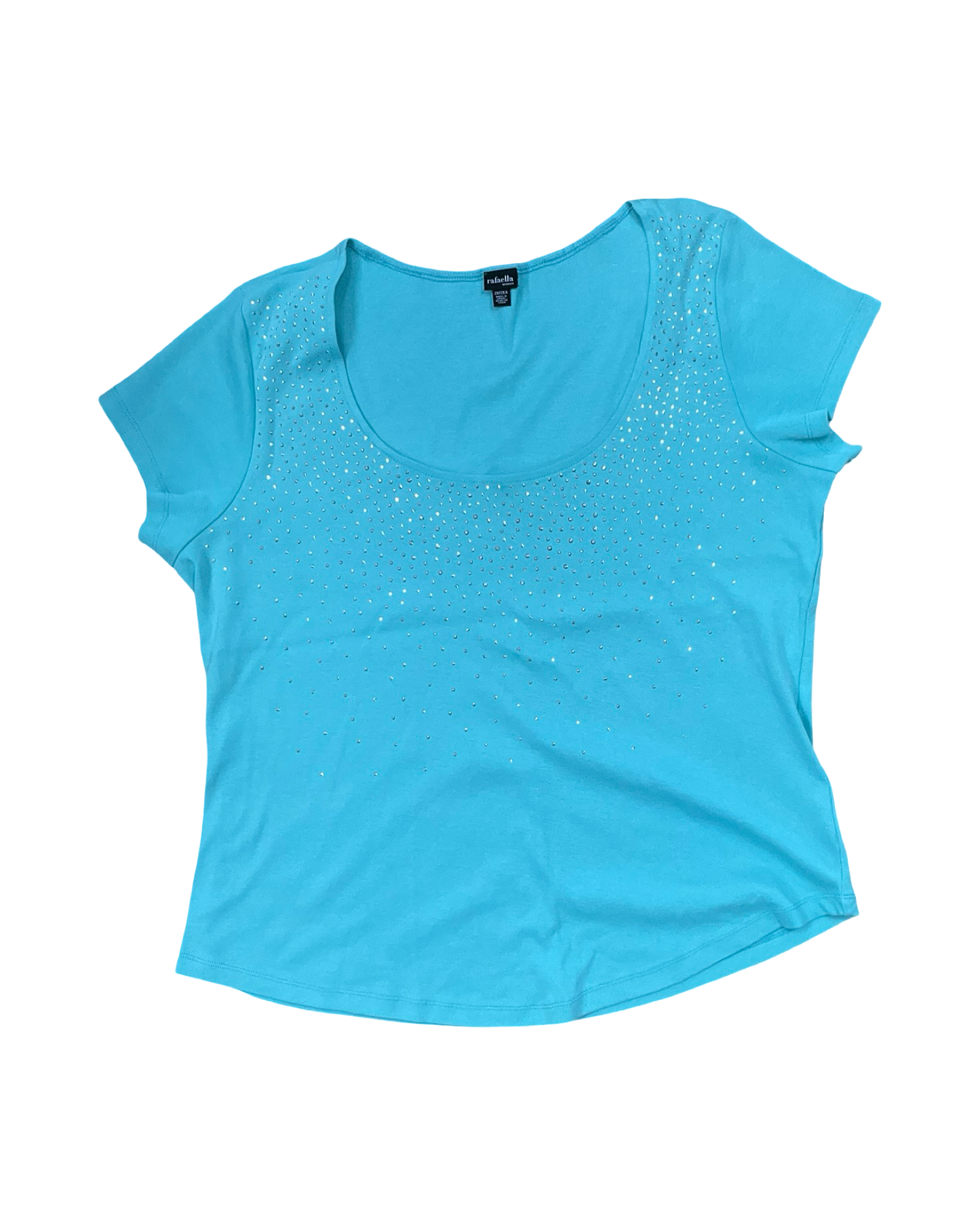 Top Ss By Rafaella In Teal, Size:2X