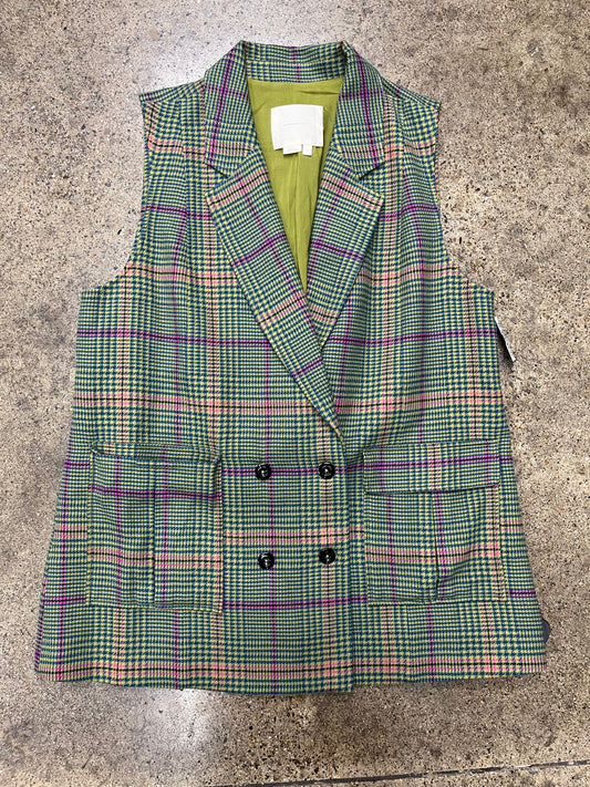 Vest Other By Anthropologie In Green & Pink, Size:L