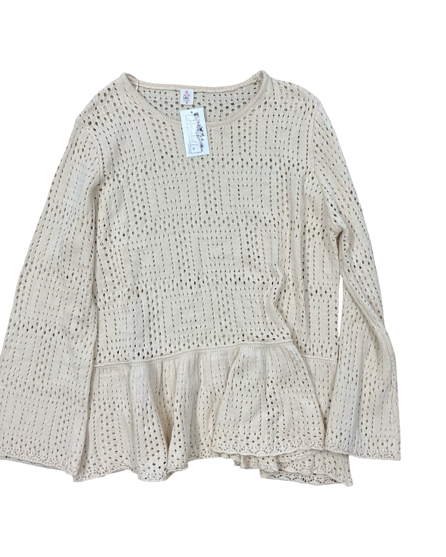 Top Ls By Like Love In Cream, Size:1X