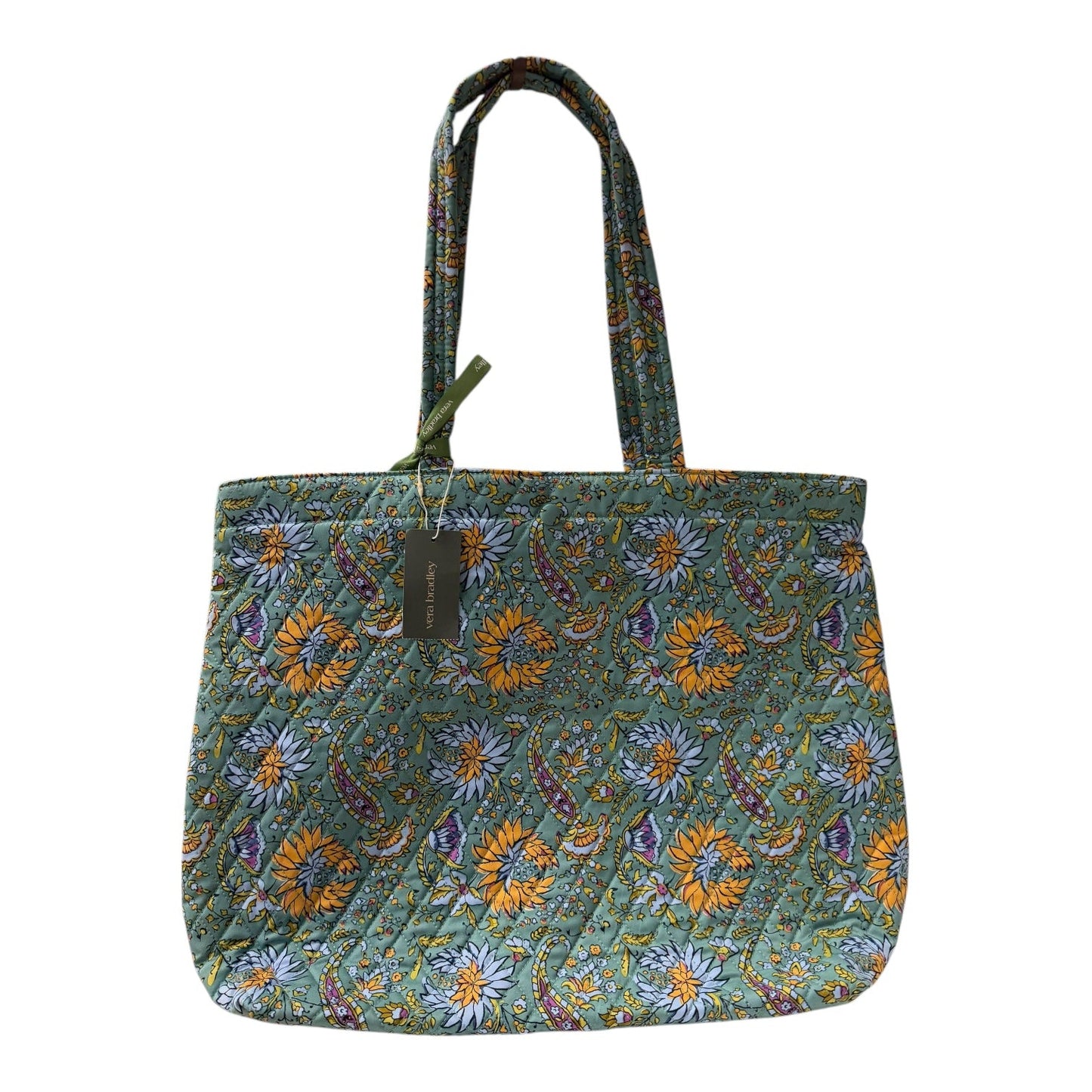 Tote By Vera Bradley In Green & Orange, Size:Large