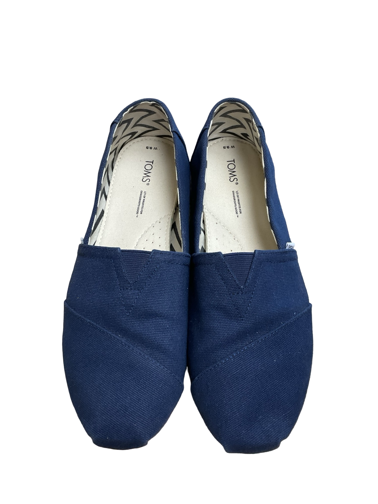 Shoes Flats By Toms In Blue, Size:9.5