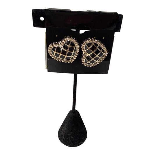 Earrings Stud  In Black & Gold