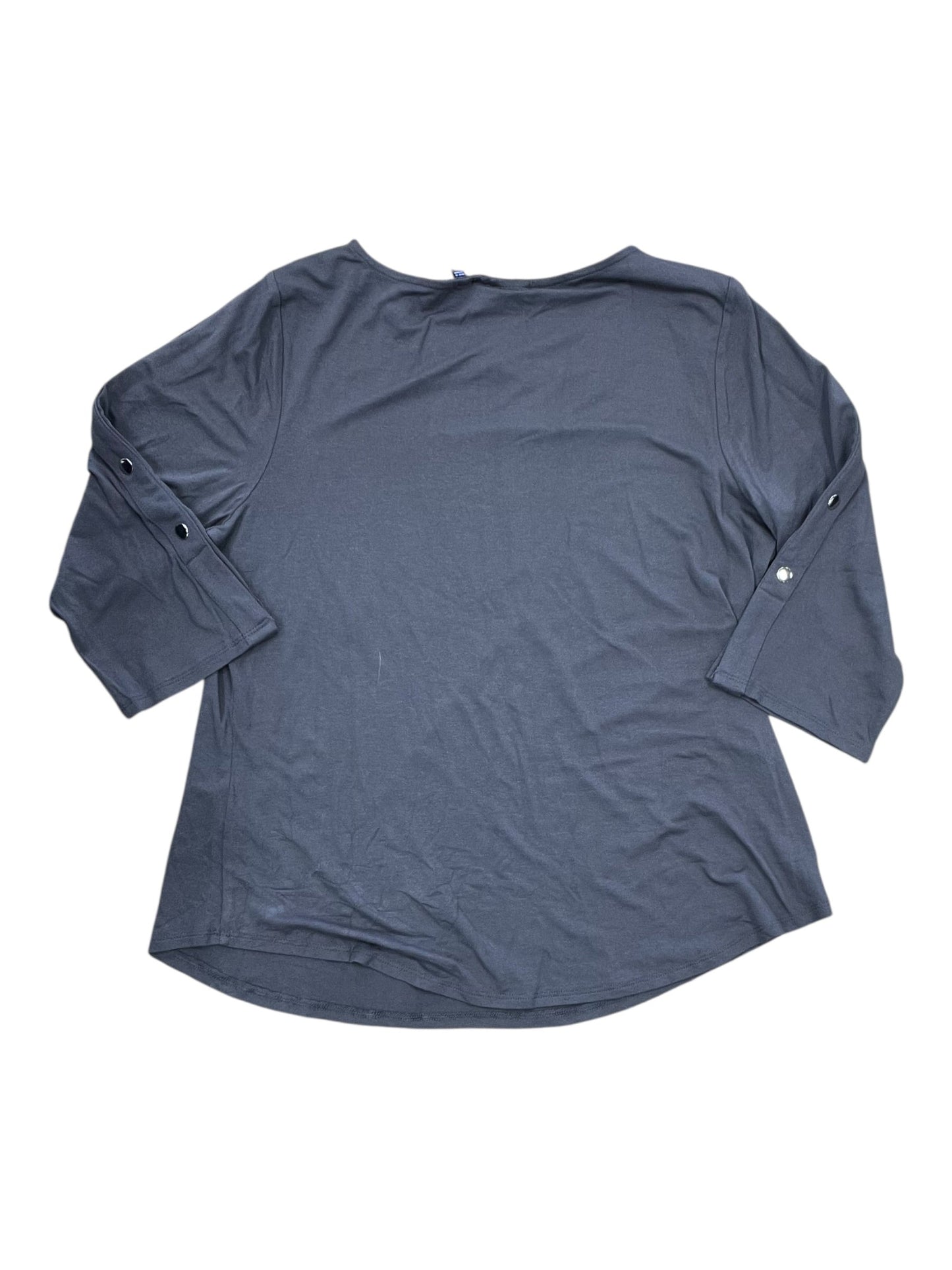 Top 3/4 Sleeve By Apt 9 In Grey, Size:L