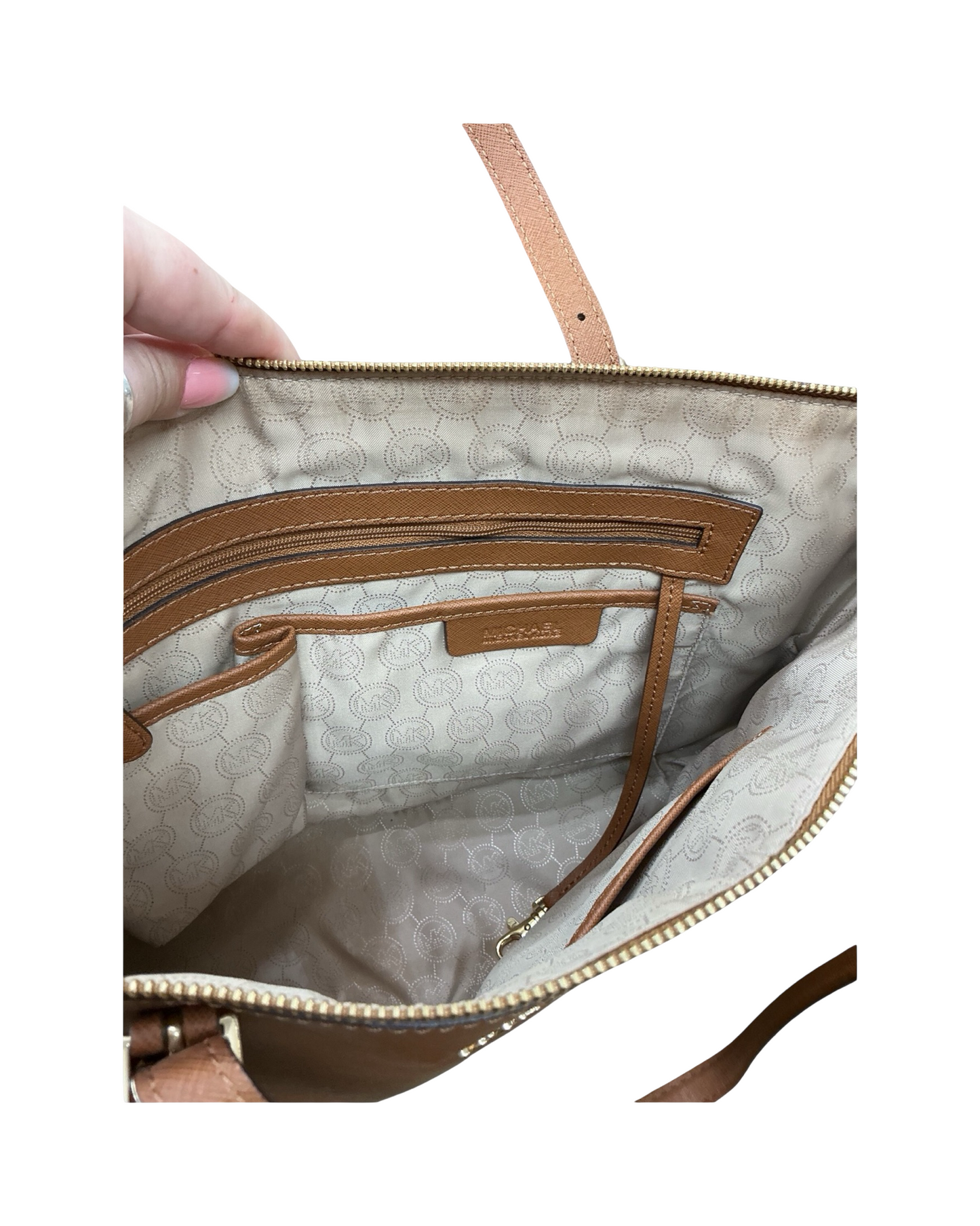 Handbag Designer By Michael Kors In Brown, Size:Large