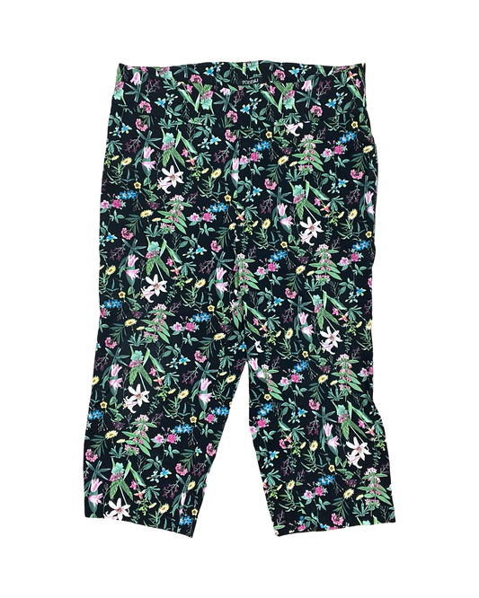 Pants Cropped By Roz And Ali In Black & Pink, Size:18