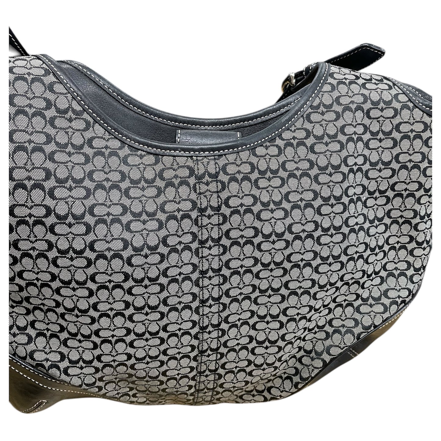 Handbag Designer By Coach In Black & Grey, Size:Medium