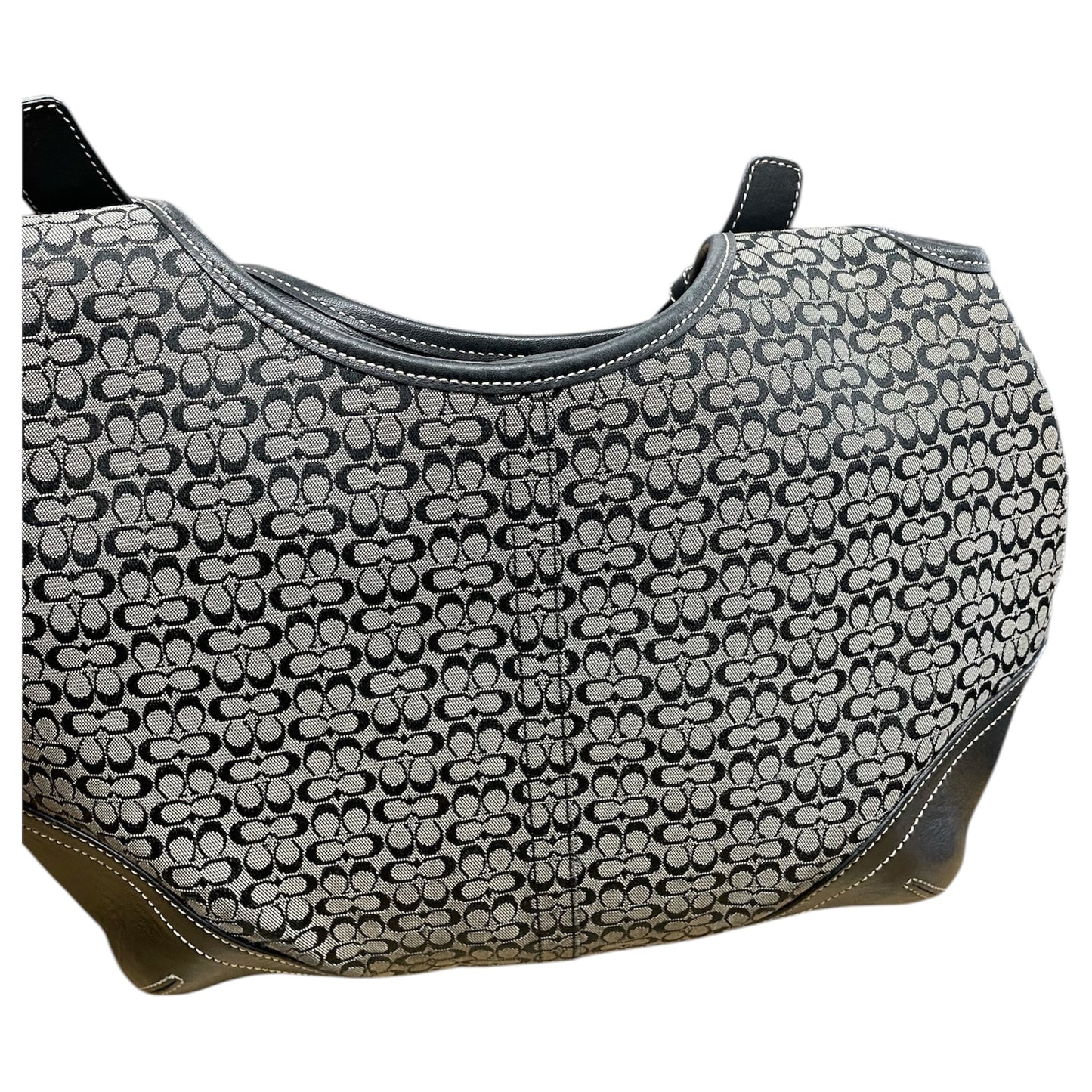 Handbag Designer By Coach In Black & Grey, Size:Medium