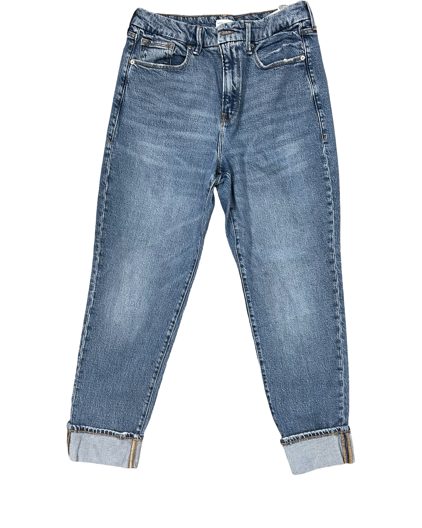 Jeans Cropped By Good American In Blue Denim, Size:8