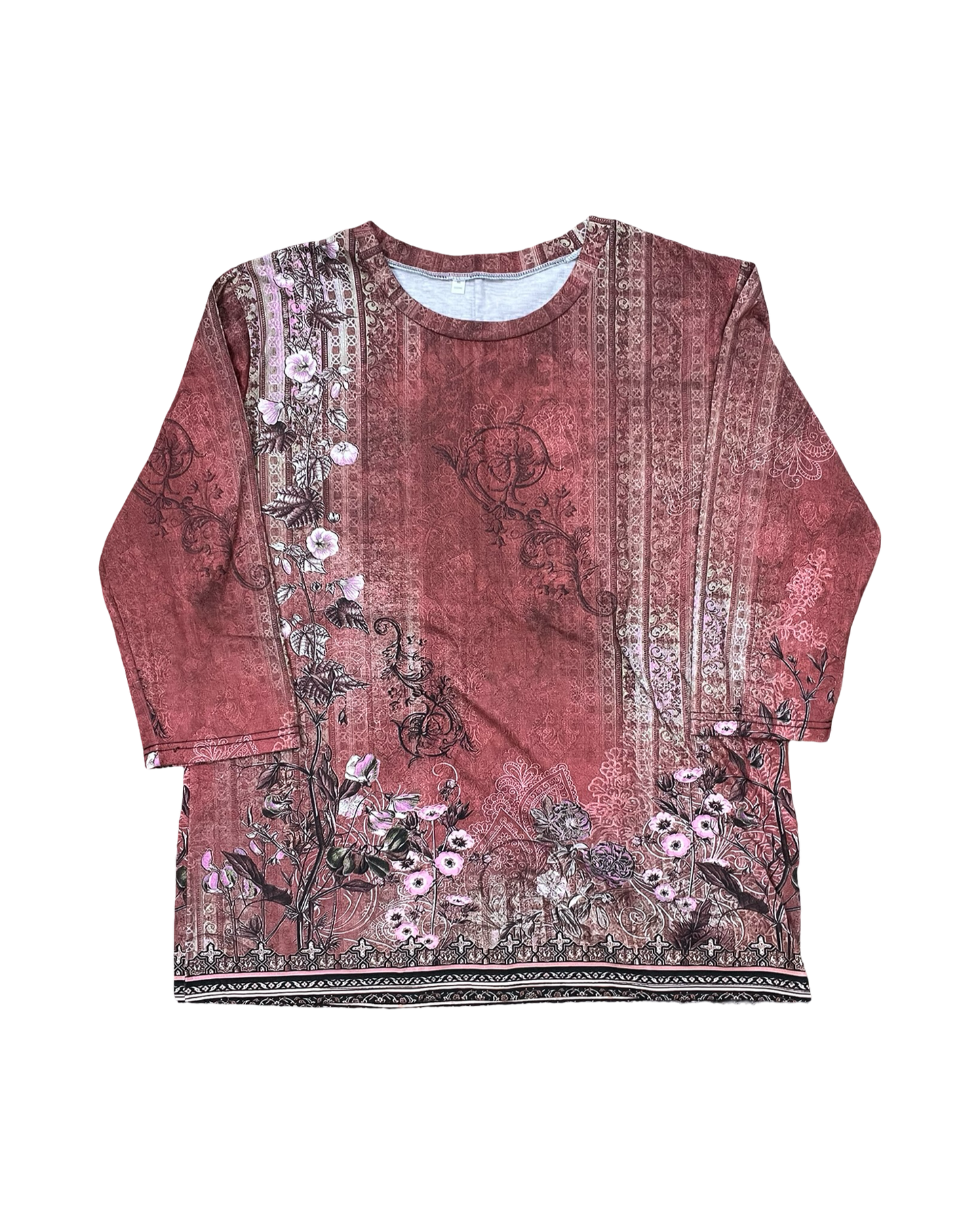 Top 3/4 Sleeve By Clothes Mentor In Red, Size:Xl