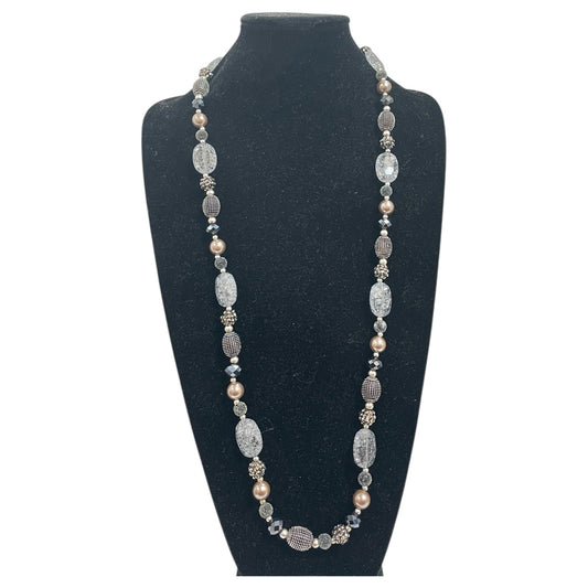 Necklace Statement By Cme In Grey & Silver