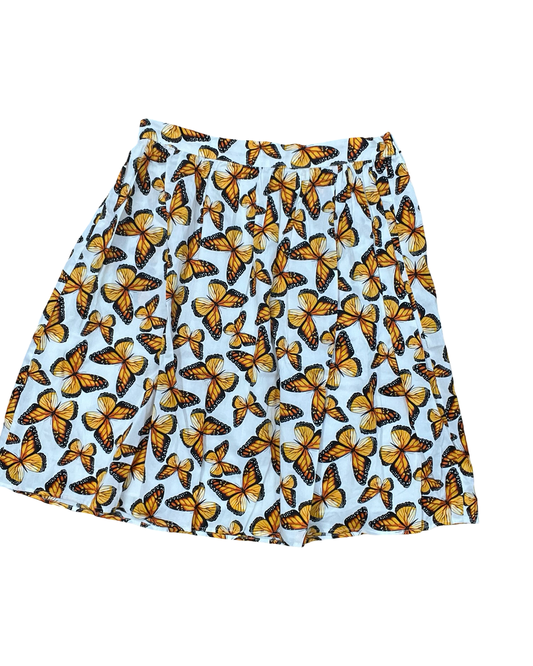 Skirt Midi By Modcloth In Orange & Yellow, Size:L