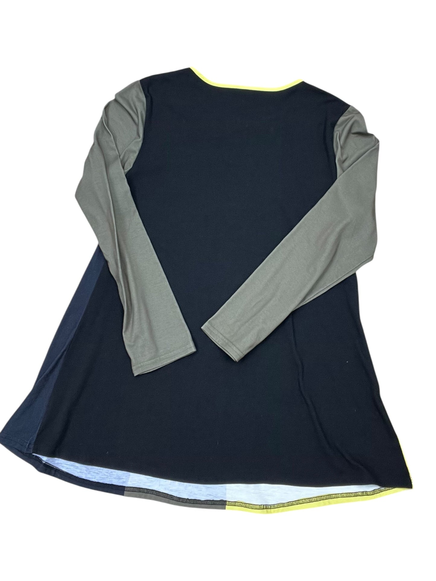 Tunic Ls By Clothes Mentor In Black & Yellow, Size:M