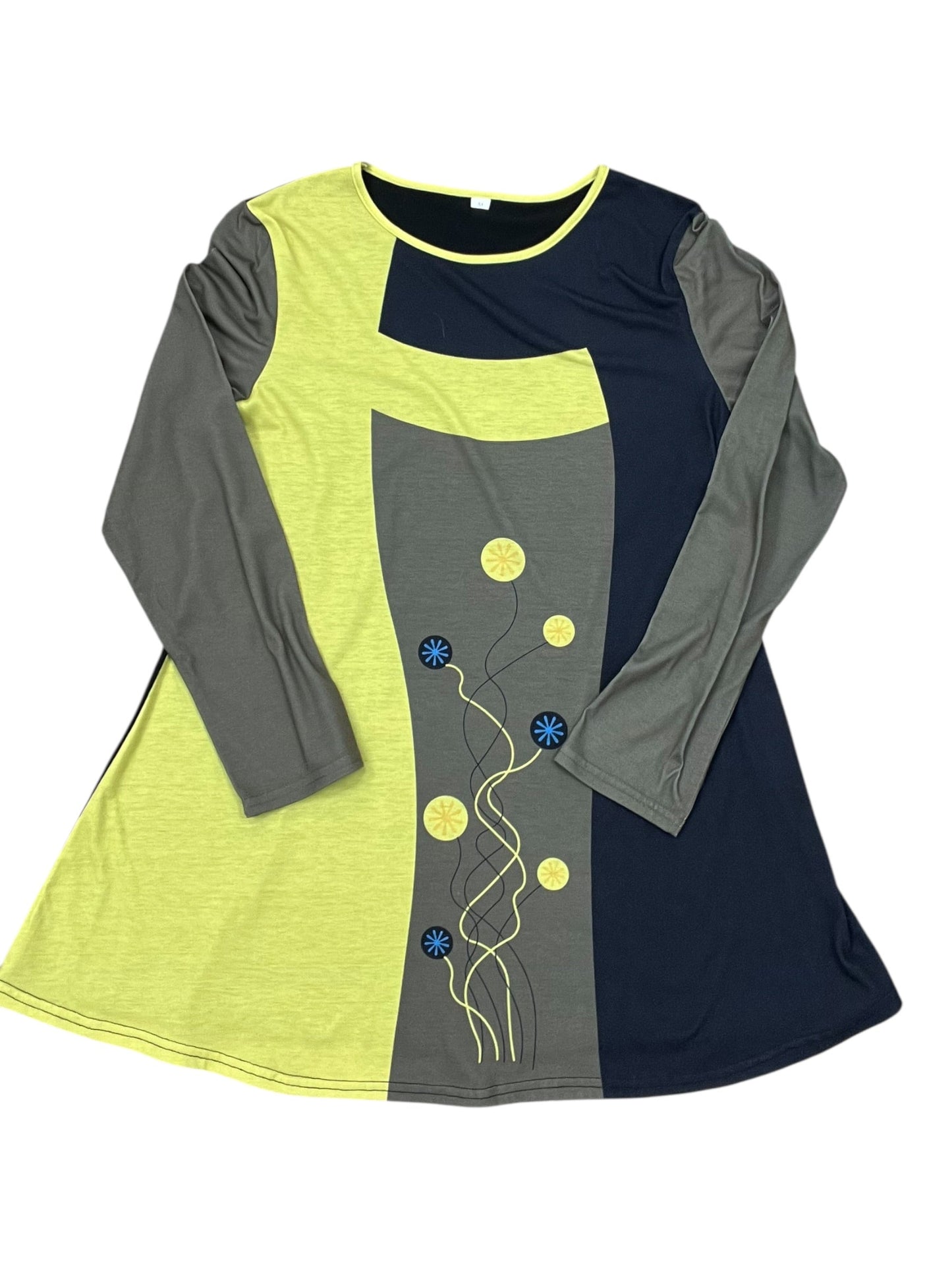Tunic Ls By Clothes Mentor In Black & Yellow, Size:M
