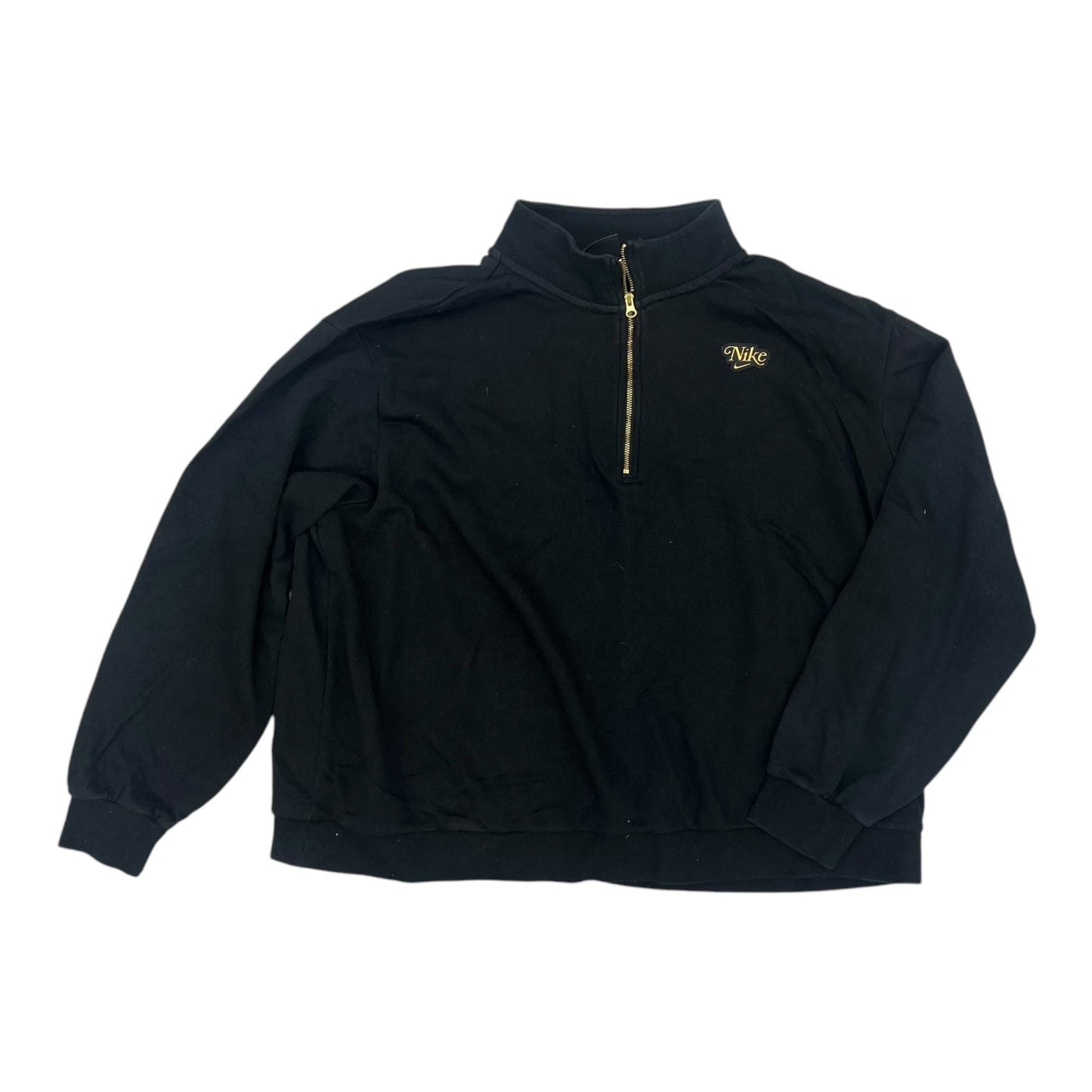 Athletic Top Ls Collar By Nike In Black, Size:1X