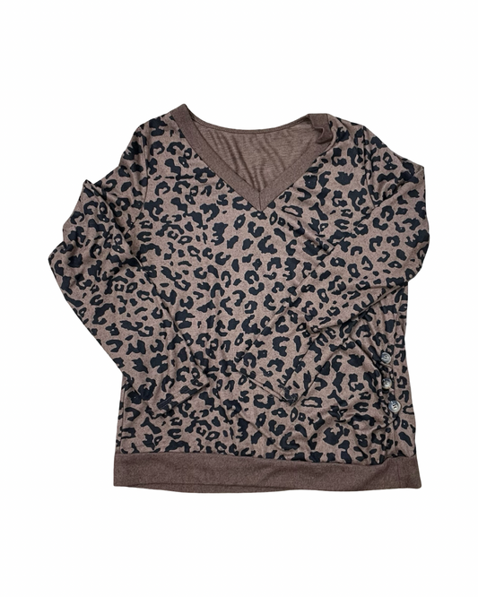 Top Ls By Shein In Animal Print, Size:Xl