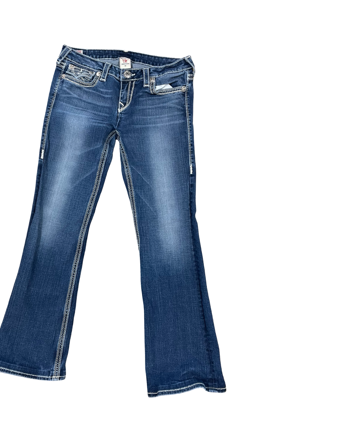 Jeans Boot Cut By True Religion In Blue Denim, Size:14