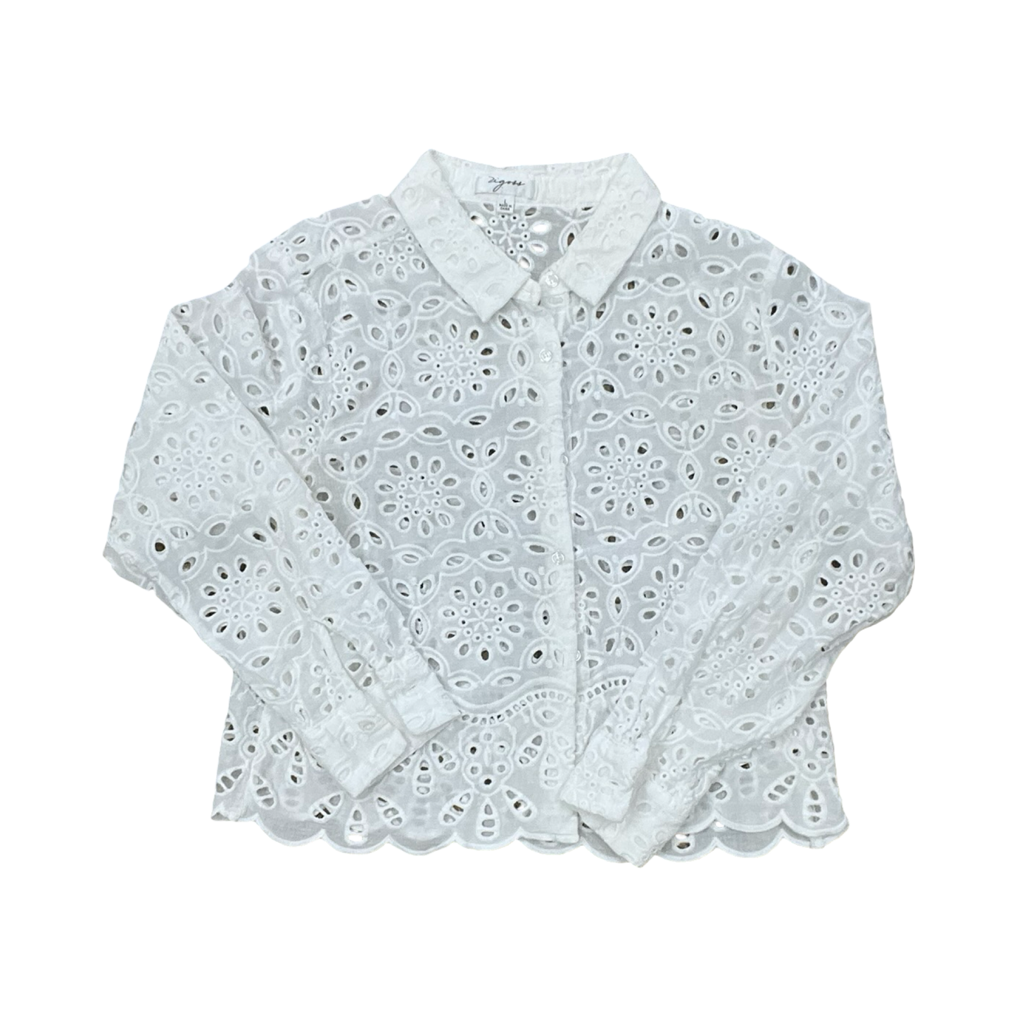 Blouse Ls By Vigoss In White, Size:L