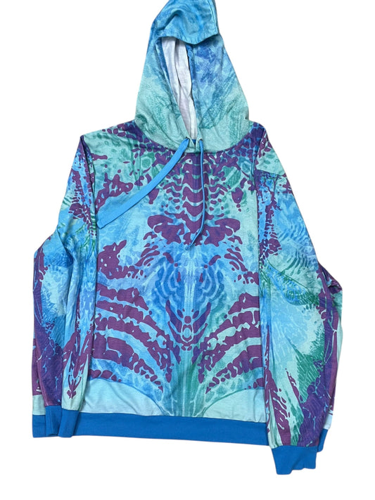 Sweatshirt Hoodie By Disney In Blue & Green, Size:1X