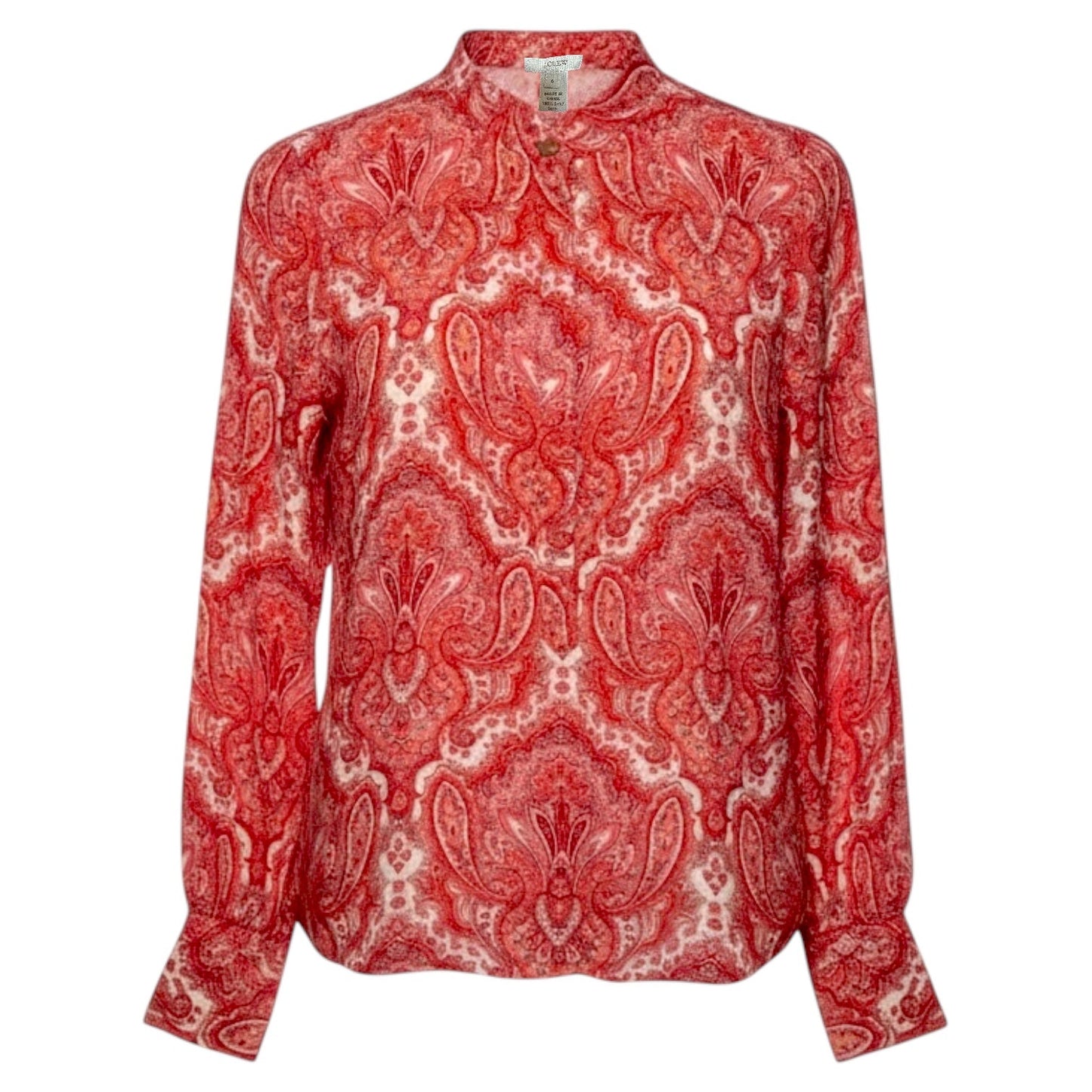 Printed Silk Blouse By J. Crew In Paisley Print, Size: 6