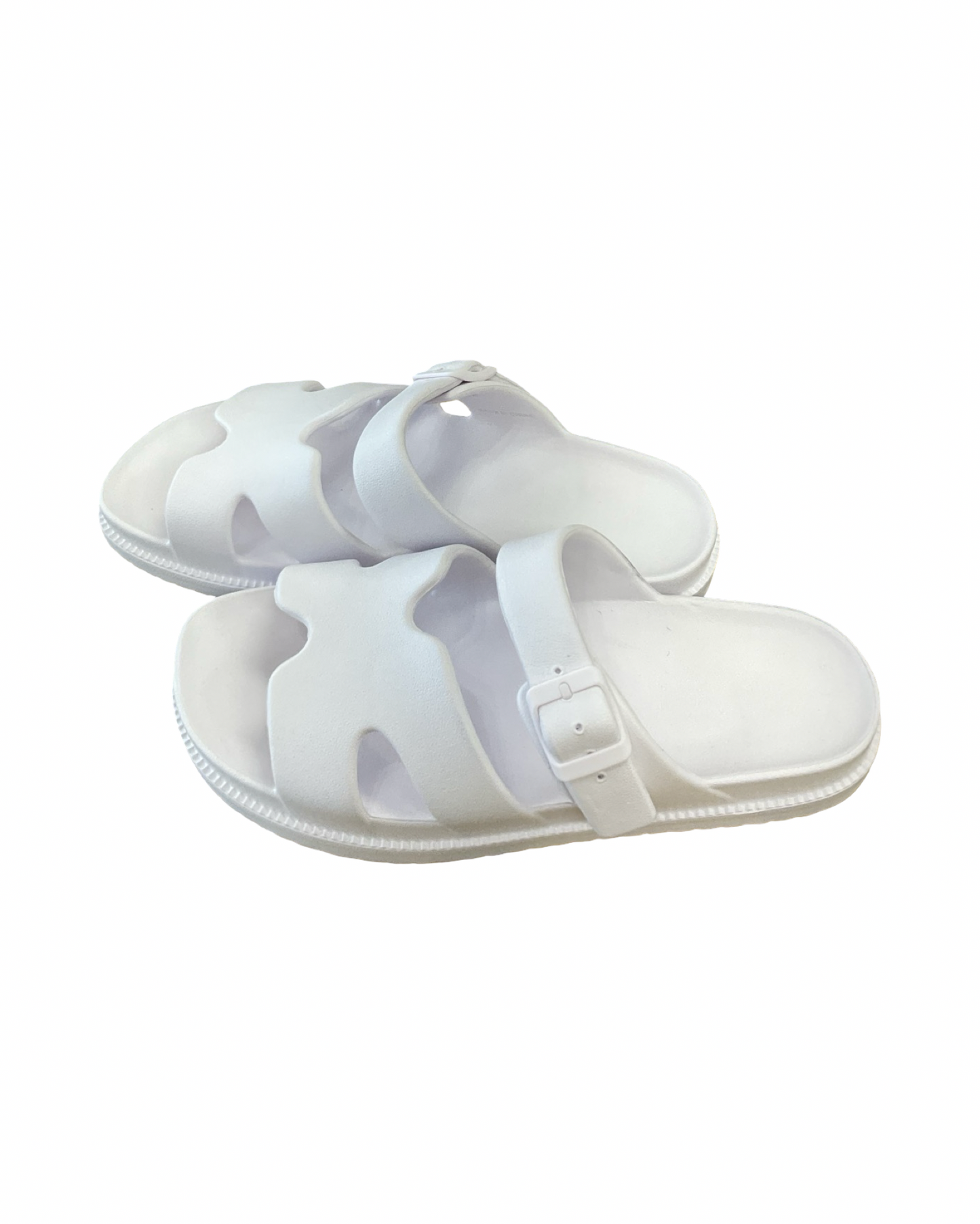 Sandals Flats By Clothes Mentor In White, Size:10