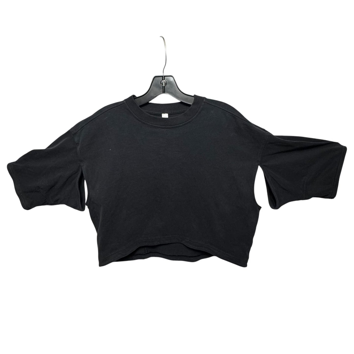 Athletic Top Short Sleeve By Lululemon In Black, Size: L