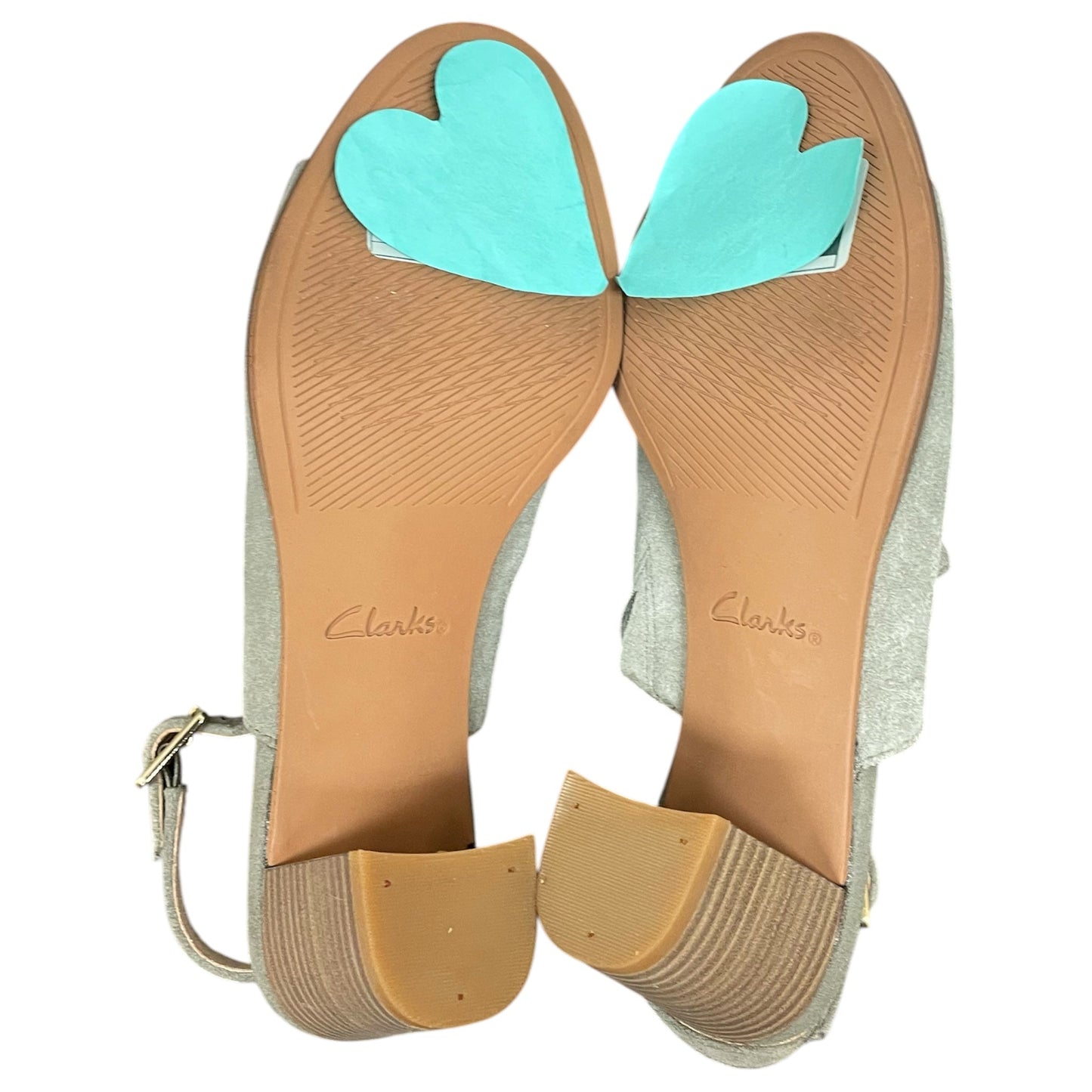 Sandals Heels Block By Clarks In Taupe, Size:7.5