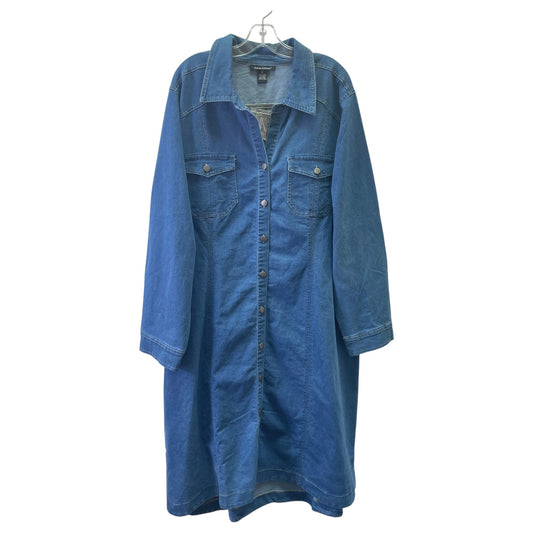 Dress Casual Midi By Ashley Stewart In Blue, Size:18