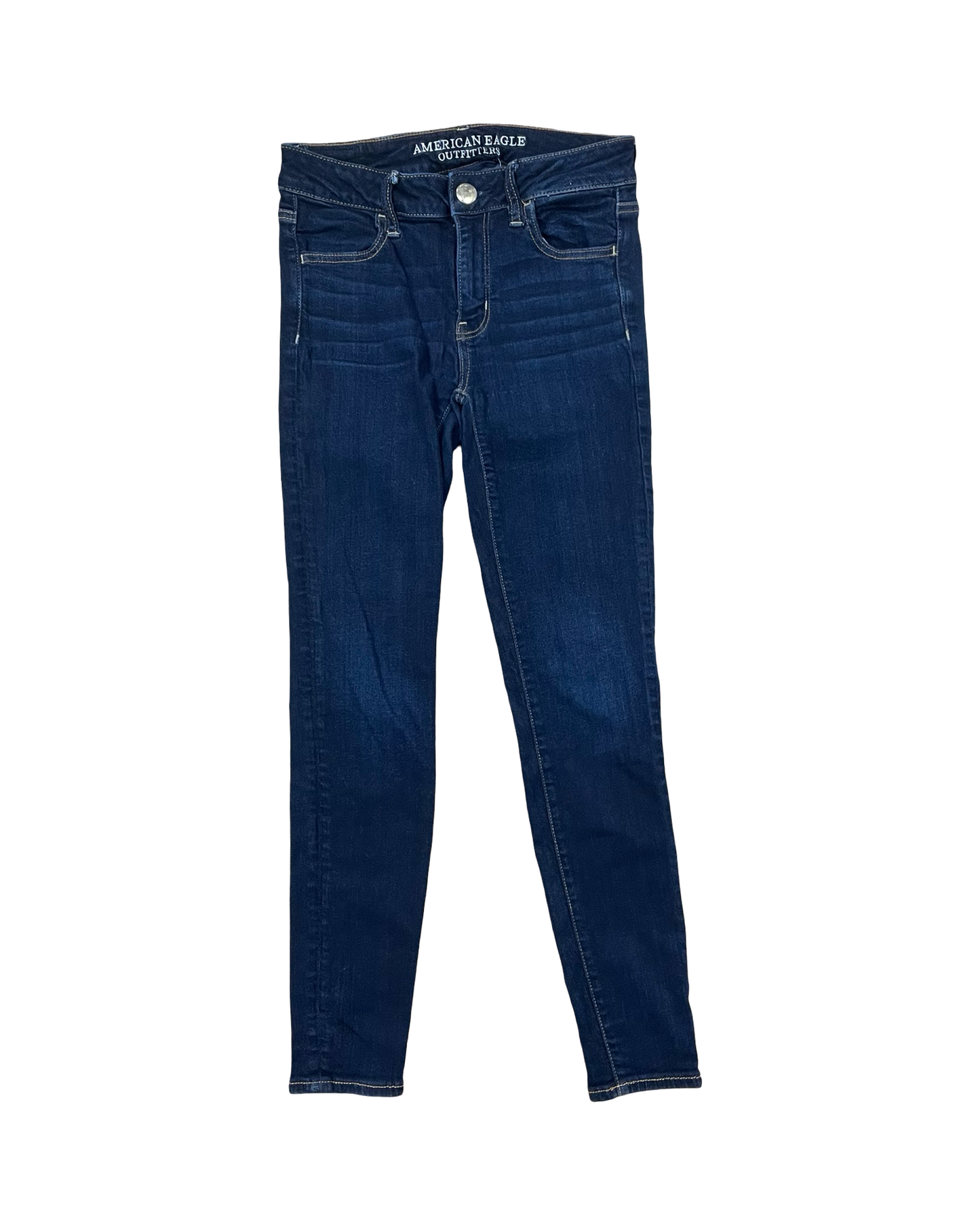 Jeans Skinny By American Eagle In Blue Denim, Size:4