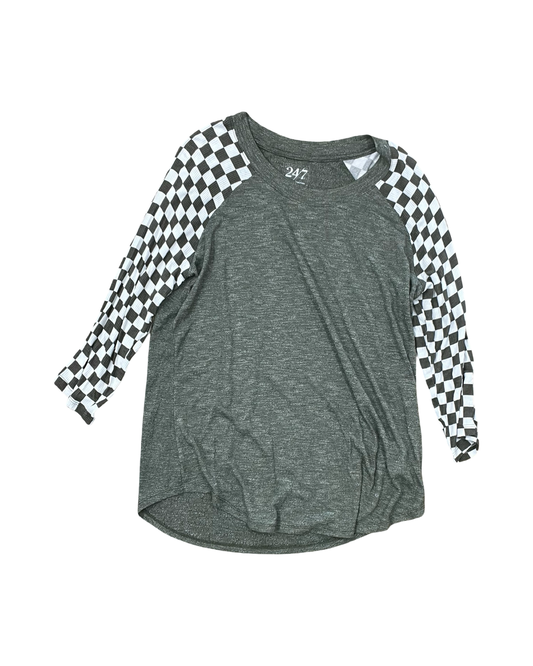 Top 3/4 Sleeve By Maurices In Green & White, Size:M