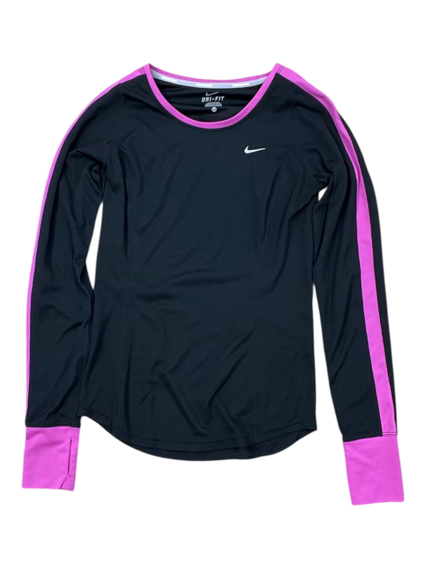 Athletic Top Ls Crewneck By Nike In Black, Size:Xs