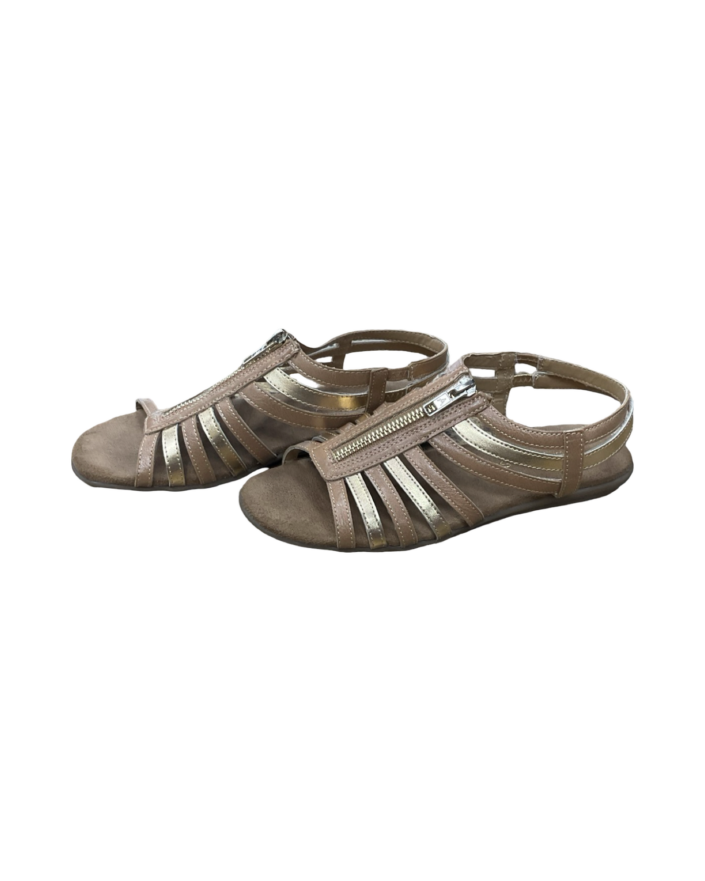 Sandals Flats By Aerosoles In Brown & Gold, Size:6