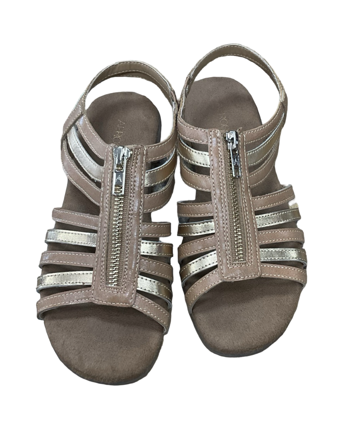 Sandals Flats By Aerosoles In Brown & Gold, Size:6