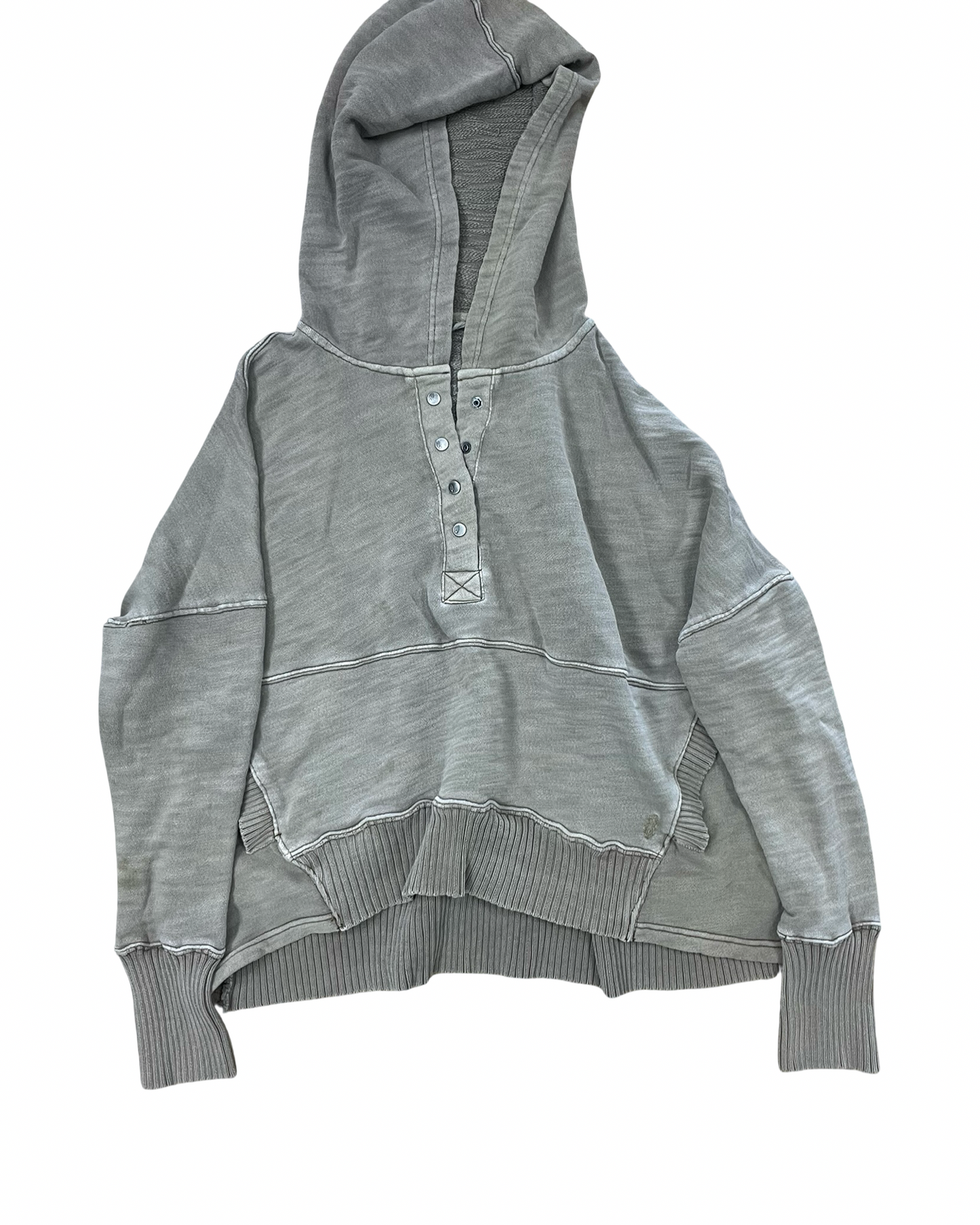 Sweatshirt Hoodie By Free People In Green, Size:M