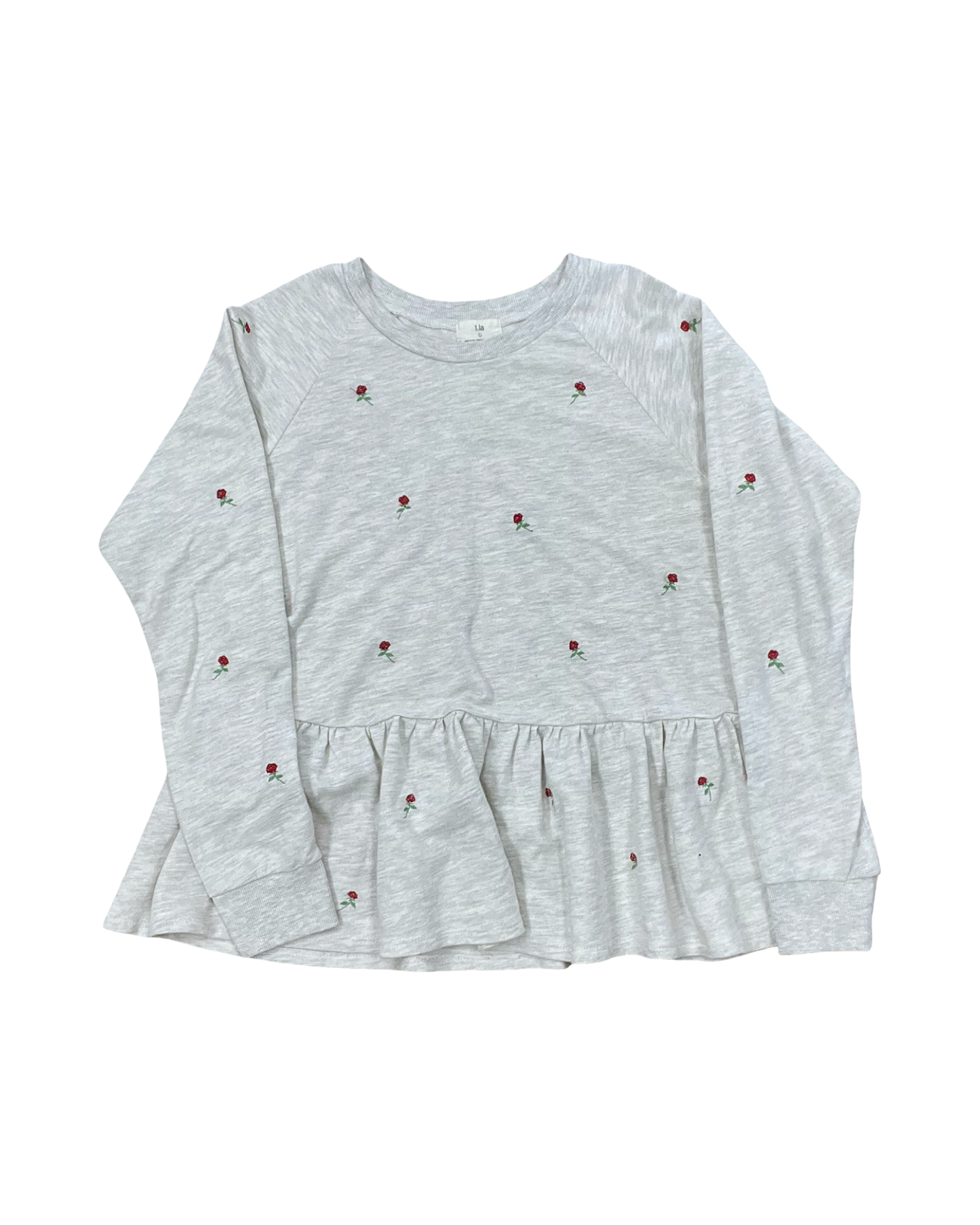 Top Ls By T.La In Grey & Red, Size:L