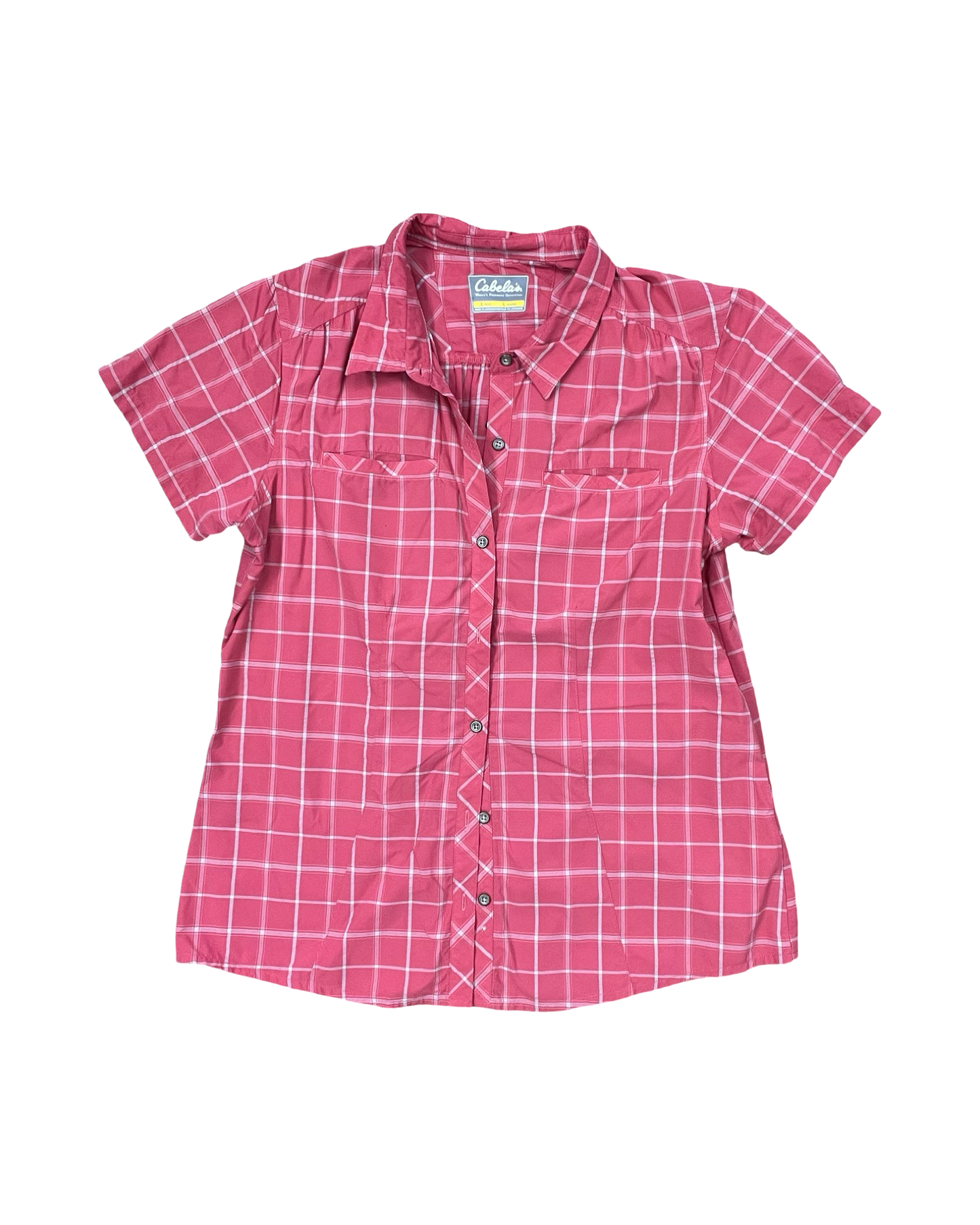 Blouse Ss By Cabelas In Pink, Size:L