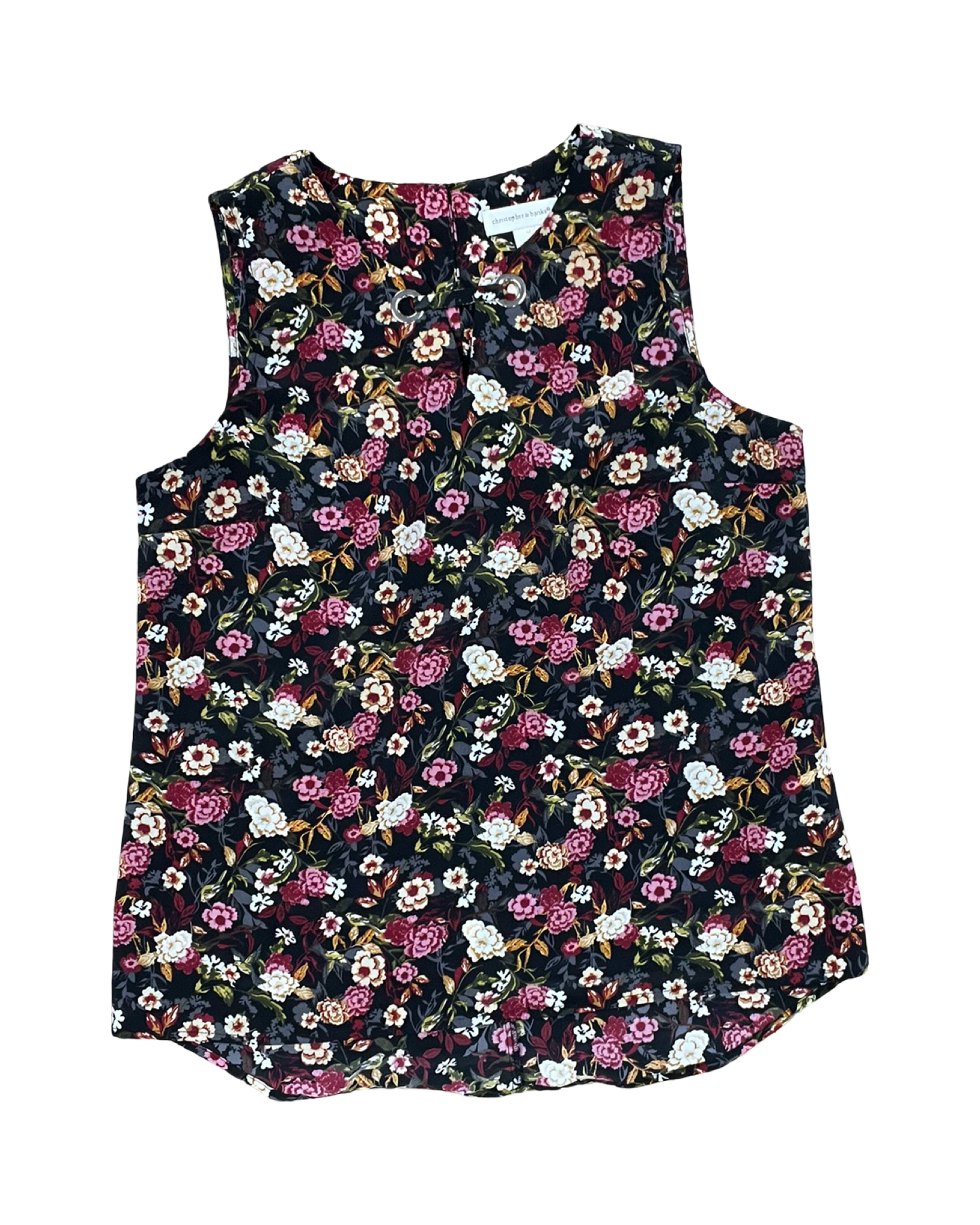 Top Sleeveless By Christopher And Banks In Floral Print, Size:M