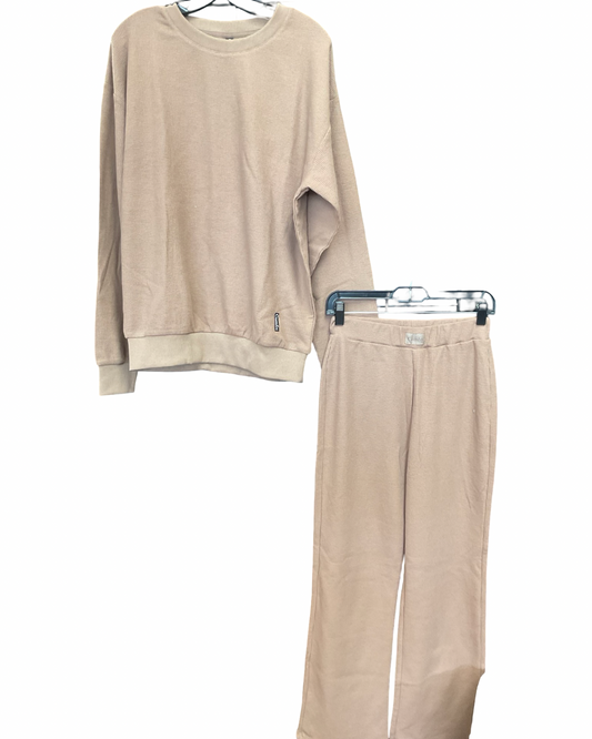 Lounge Set Pants By Comfort Casual In Tan, Size:S