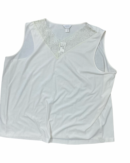 Top Sleeveless By Cj Banks In Cream, Size:3X