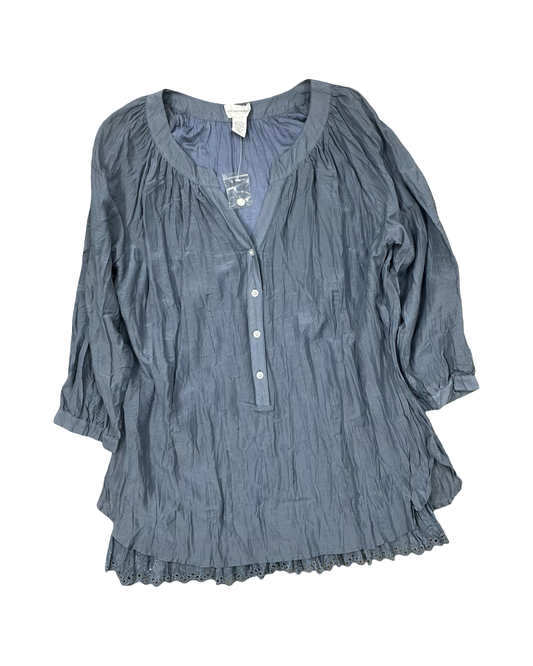 Top 3/4 Sleeve By Soft Surroundings In Blue, Size:Xl