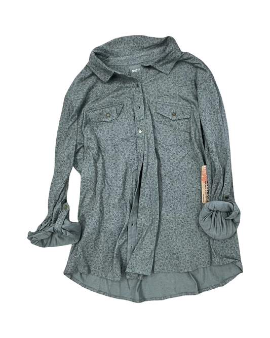Blouse Ls By Ruff Hewn In Green, Size:3X