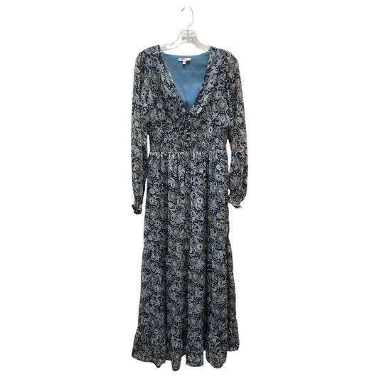 Dress Casual Maxi By Patrons Of Peace In Blue & Tan, Size:M
